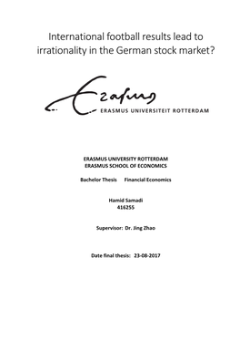 International Football Results Lead to Irrationality in the German Stock Market?