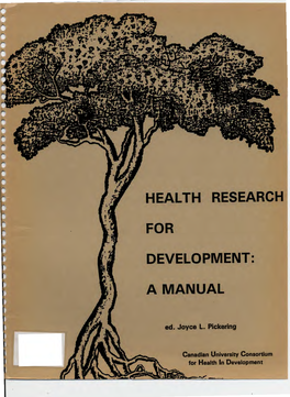 Heal Th Research for Development: a Manual