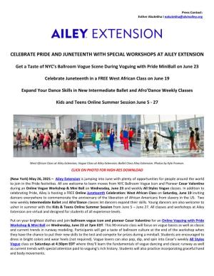 Celebrate Pride and Juneteenth with Special Workshops at Ailey Extension