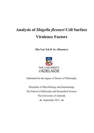 Analysis of Shigella Flexneri Cell Surface Virulence Factors