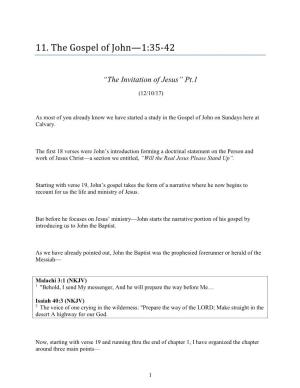 11. the Gospel of John—1:35-42