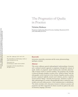 The Pragmatics of Qualia in Practice