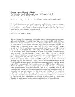 Cunha, Isabel; Elduque, Alberto: an Extended Freudenthal Magic Square in Characteristic 3. J. Algebra 317, No. 2, 471-509 (2007)