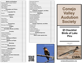 CVAS Brochure Lake Piru Checklist V1.3