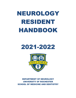 Neurology Resident Handbook 2021-2022
