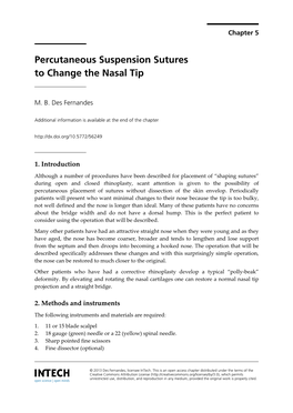 Percutaneous Suspension Sutures to Change the Nasal Tip