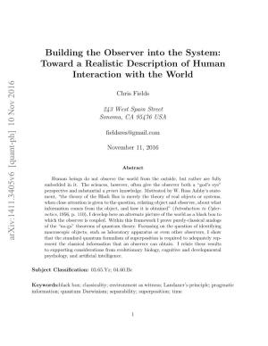 Building the Observer Into the System: Toward a Realistic
