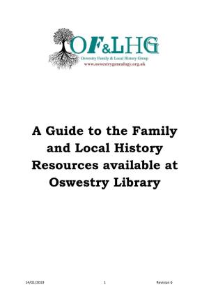 A Guide to the Family and Local History Resources Available at Oswestry Library