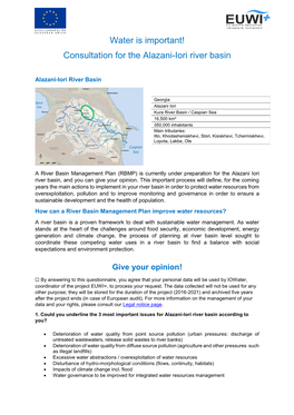 Water Is Important! Consultation for the Alazani-Iori River Basin