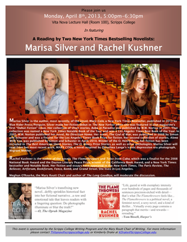 Marisa Silver and Rachel Kushner