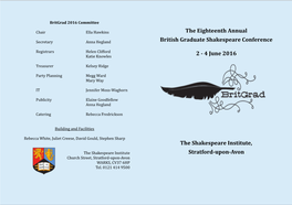 Britgrad 2016 Programme