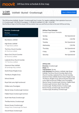 249 Bus Time Schedule & Line Route