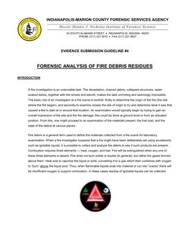 Forensic Analysis of Fire Debris Residues