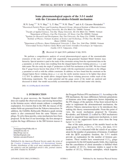Some Phenomenological Aspects of the 3-3-1 Model with the Cаrcamo-Kovalenko-Schmidt Mechanism