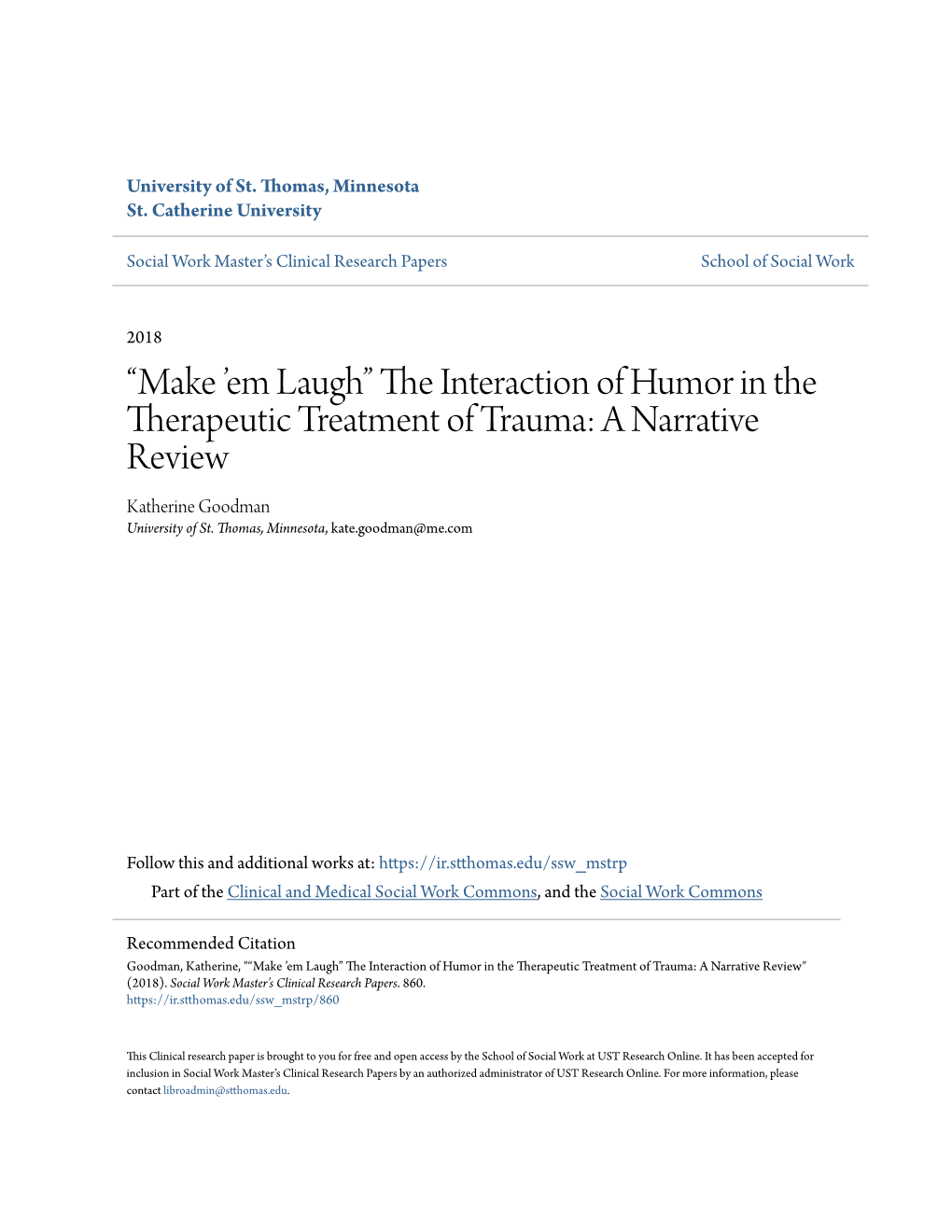 “Make 'Em Laugh” the Interaction of Humor in the Therapeutic Treatment of Trauma: a Narrative Review