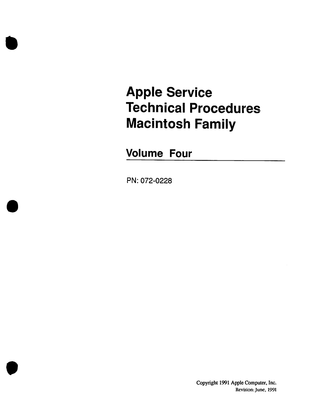 Apple Service Technical Procedores Macintosh Family