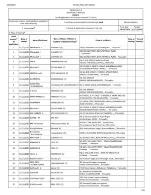 ANNEXURE 5.8 (CHAPTER V, PARA 25) FORM 9 List of Applica Ons For