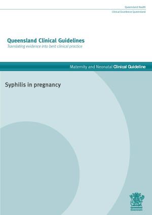 Queensland Clinical Guideline – Syphilis in Pregnancy