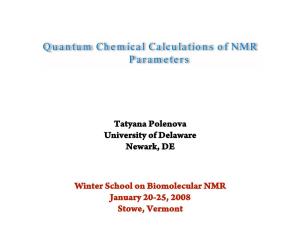 Quantum Chemical Calculations of NMR Parameters