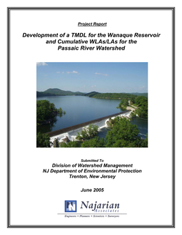 Project Report: Development of a TMDL for the Wanaque Reservoir