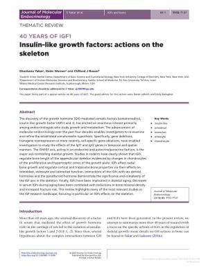 Insulin-Like Growth Factors: Actions on the Skeleton