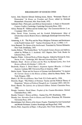 BIBLIOGRAPHY of SOURCES CITED Acton, John Emerich