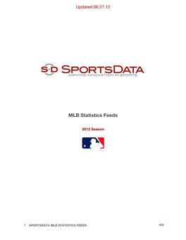 Sportsdata MLB Stats Feed Product Description