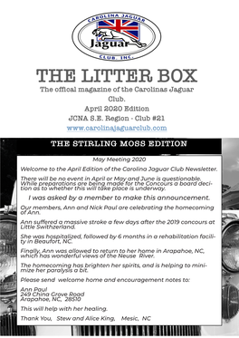 THE LITTER BOX the Offical Magazine of the Carolinas Jaguar Club