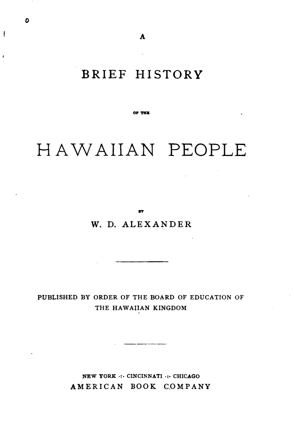 A Brief History of the Hawaiian People