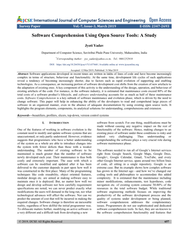 Software Comprehension Using Open Source Tools: a Study