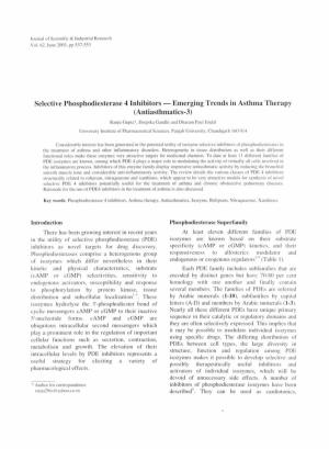 Selective Phosphodiesterase 4 Inhibitors
