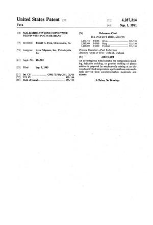 United States Patent (19) 11) 4,287,314 Fava 45 Sep