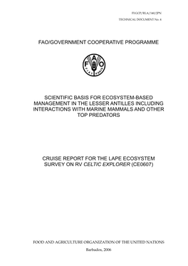 Fao/Government Cooperative Programme Scientific Basis