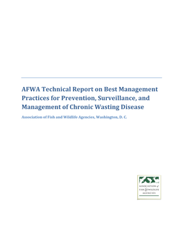 AFWA Technical Report on Best Management Practices For