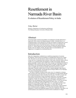 Resettlement in Narmada River Basin Evolution of Resettlement Policy in India