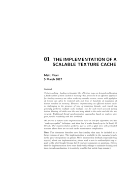 01 the Implementation of a Scalable Texture Cache
