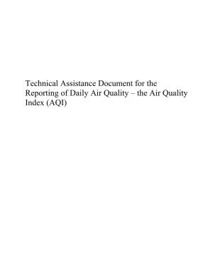 Technical Assistance Document for the Reporting of Daily Air Quality – the Air Quality Index (AQI)
