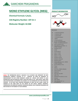 Mono Ethylene Glycol (Meg)