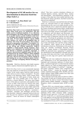 Piper Betle L.) Ecotypes of This Plant Have Been Studied and Three Puri- Fied Chemicals Namely Chavibetol, Chavibetol Acetate and 8 G