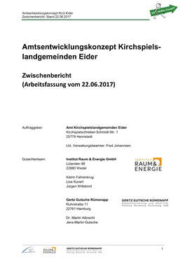 Amtsentwicklungskonzept Kirchspiels- Landgemeinden Eider