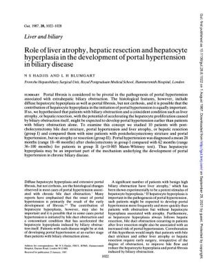 Role of Liver Atrophy, Hepaticresection Andhepatocyte Hyperplasia In