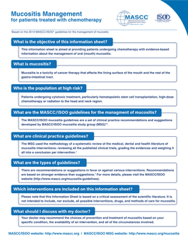 Mucositis Management for Patients Treated with Chemotherapy