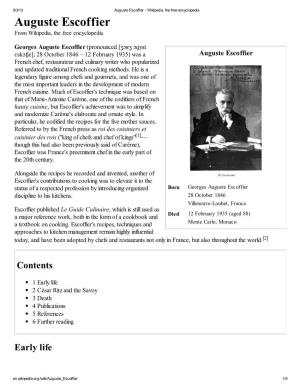 Auguste Escoffier - Wikipedia, the Free Encyclopedia Auguste Escoffier from Wikipedia, the Free Encyclopedia