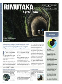 CYCLE TRAIL PETONE ORONGORONGO RIMUTAKA 2-3 DAYS 115Km Cycle Trail
