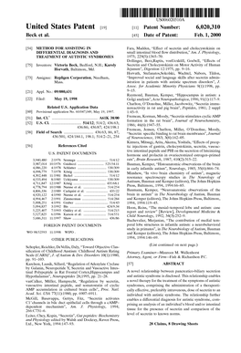 United States Patent (19) 11 Patent Number: 6,020,310 Beck Et Al