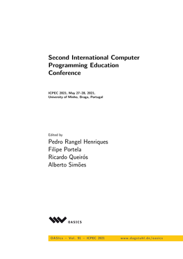 Second International Computer Programming Education Conference