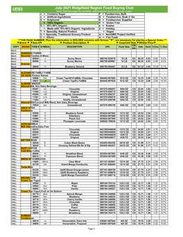 July 2021 Ridgefield Region Food Buying Club Note: See Last Page for Symbols, Abbreviations and Warehouse Codes