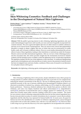 Skin Whitening Cosmetics: Feedback and Challenges in the Development of Natural Skin Lighteners