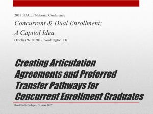Creating Articulation Agreements and Preferred Transfer Pathways For