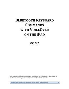 Bluetooth Keyboard Commands with Voiceover on the Ipad